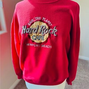 Hard Rock Cafe Red Pullover with Logo